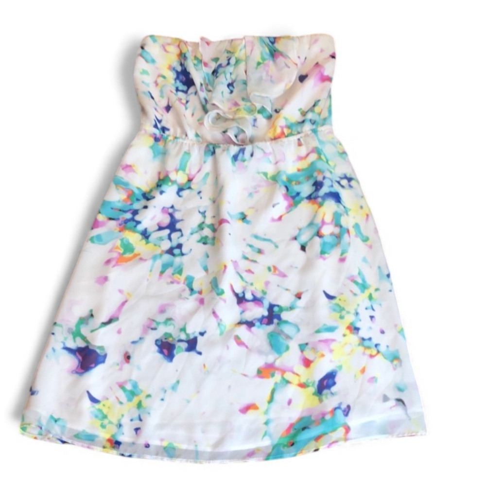 Express Strapless Multicolor Mini Dress